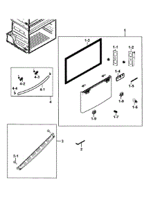 Freezer Door parts for Samsung Refrigerator RF23HCEDBBC/AA-00 from AppliancePartsPros.com