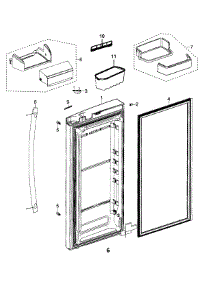 Right Door parts for Samsung Refrigerator RFG297AARS/XAA-00 from AppliancePartsPros.com