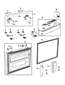 Freezer Door parts for Samsung Refrigerator RF267ABPN/XAA-00 from AppliancePartsPros.com