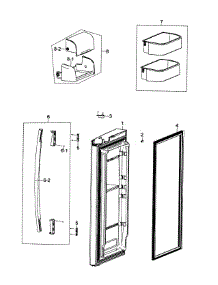 Right Door parts for Samsung Refrigerator RF266AZWP/XAA-00 from AppliancePartsPros.com