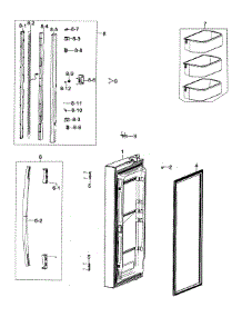 Left Door parts for Samsung Refrigerator RF266AZWP/XAA-00 from AppliancePartsPros.com