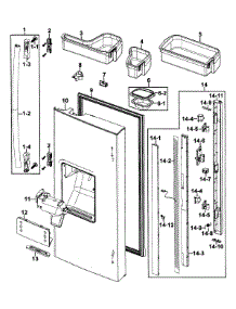 Left Door parts for Samsung Refrigerator RF267AARS/XAA-00 from AppliancePartsPros.com