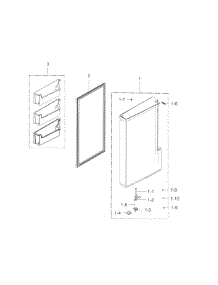Freezer Door L parts for Samsung Refrigerator RF34H9960S4/AA-05 from AppliancePartsPros.com