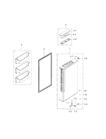 Freezer Door R parts for Samsung Refrigerator RF34H9960S4/AA-05 from AppliancePartsPros.com