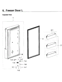 Freezer Door L parts for Samsung Refrigerator RF22K9381SG/AA-00 from AppliancePartsPros.com
