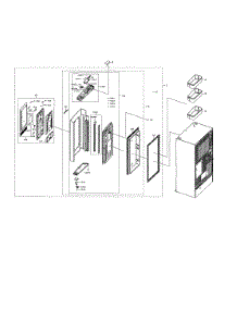 Right Fridge Door parts for Samsung Refrigerator RF22N9781SG/AA-00 from AppliancePartsPros.com