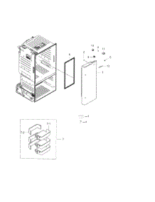 Fridge Door R parts for Samsung Refrigerator RF263BEAEWW/AA-03 from AppliancePartsPros.com