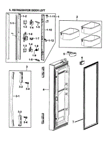 Left Door parts for Samsung Refrigerator RF266ADWP/XAA-00 from AppliancePartsPros.com