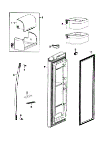 Door Right parts for Samsung Refrigerator RF267AEPN/XAA-00 from AppliancePartsPros.com