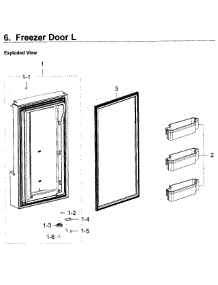 Freezer Door L parts for Samsung Refrigerator RF23J9011SG/AA-06 from AppliancePartsPros.com