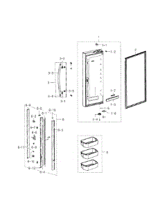 Left Door parts for Samsung Refrigerator RFG293HARS/XAA-02 from AppliancePartsPros.com