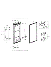 Right Door parts for Samsung Refrigerator RFG293HARS/XAA-02 from AppliancePartsPros.com