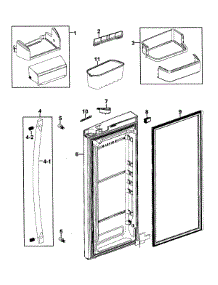 Right Door parts for Samsung Refrigerator RFG237AABP/XAA-00 from AppliancePartsPros.com