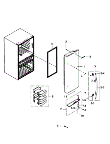 Right Door parts for Samsung Refrigerator RF24FSEDBSR/AA-00 from AppliancePartsPros.com