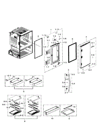 Right Door parts for Samsung Refrigerator RF30HDEDTSR/AA-07 from AppliancePartsPros.com