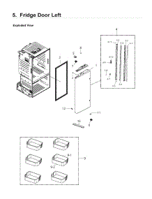 Left Door parts for Samsung Refrigerator RF220NCTASR/AA-02 from AppliancePartsPros.com