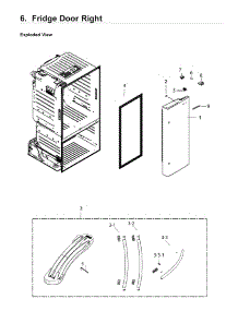 Right Door parts for Samsung Refrigerator RF220NCTASR/AA-02 from AppliancePartsPros.com