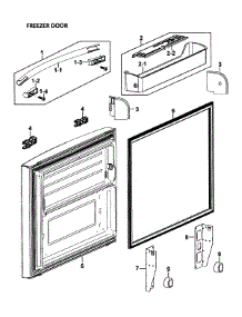 Freezer Door parts for Samsung Refrigerator RF266AAWP/XAA-00 from AppliancePartsPros.com