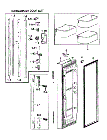Left Door parts for Samsung Refrigerator RF266AAWP/XAA-00 from AppliancePartsPros.com
