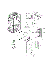Refrigerator Door L parts for Samsung Refrigerator RF25HMEDBBC/AA-01 from AppliancePartsPros.com