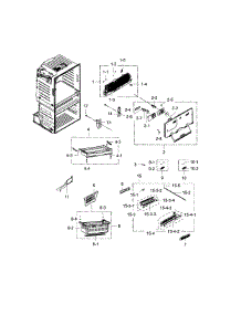 Freezer parts for Samsung Refrigerator RF25HMEDBBC/AA-01 from AppliancePartsPros.com