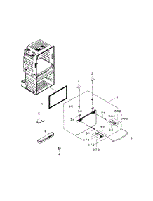 Freezer Door parts for Samsung Refrigerator RF25HMEDBBC/AA-01 from AppliancePartsPros.com