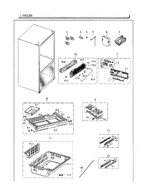 Freezer parts for Samsung Refrigerator RF261BEAESG/AA-00 from AppliancePartsPros.com