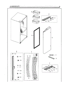 Fridge Door Lt parts for Samsung Refrigerator RF261BEAESG/AA-00 from AppliancePartsPros.com