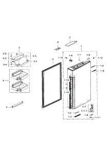 Fridge Door Right parts for Samsung Refrigerator RF34H9960S4/AA-04 from AppliancePartsPros.com