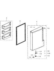 Freezer Door Left parts for Samsung Refrigerator RF34H9960S4/AA-04 from AppliancePartsPros.com