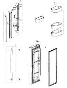 L Friger Door parts for Samsung Refrigerator RF266AEBP/XAA-00 from AppliancePartsPros.com
