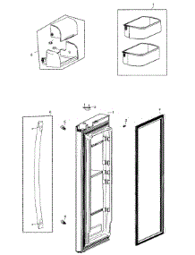 R Friger Door parts for Samsung Refrigerator RF266AEBP/XAA-00 from AppliancePartsPros.com