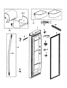Door Right parts for Samsung Refrigerator RF266AZPN/XAA-00 from AppliancePartsPros.com