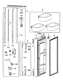 Left Door parts for Samsung Refrigerator RF265AASH/XAA-00 from AppliancePartsPros.com