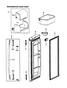 Right Door parts for Samsung Refrigerator RF265AASH/XAA-00 from AppliancePartsPros.com