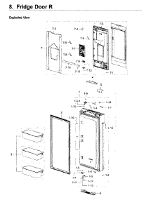 Fridge Door R parts for Samsung Refrigerator RF22K9581SR/AA-02 from AppliancePartsPros.com