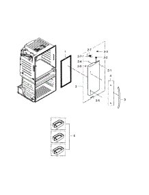 Refrigerator Door R parts for Samsung Refrigerator RF25HMEDBBC/AA-02 from AppliancePartsPros.com