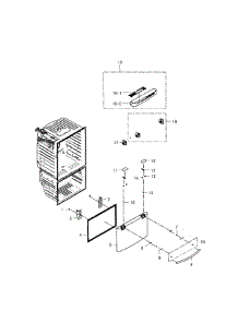 Freezer Door parts for Samsung Refrigerator RFG296HDWP/XAA-02 from AppliancePartsPros.com