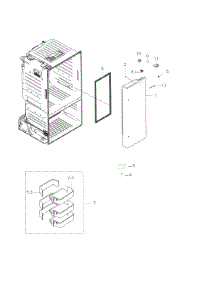 Fridge Door R parts for Samsung Refrigerator RF263BEAEBC/AA-03 from AppliancePartsPros.com