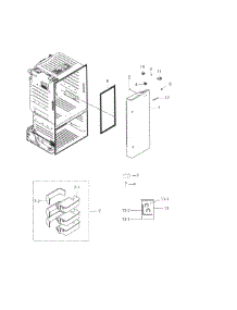 Fridge Door R parts for Samsung Refrigerator RF263BEAESP/AA-03 from AppliancePartsPros.com