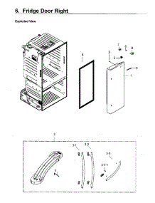 Right Door parts for Samsung Refrigerator RF220NCTASG/AA-00 from AppliancePartsPros.com