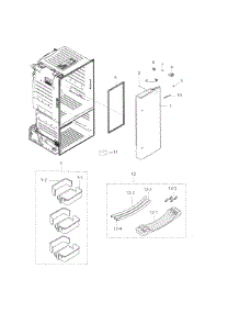 Fridge Door R parts for Samsung Refrigerator RF263TEAESR/AA-03 from AppliancePartsPros.com