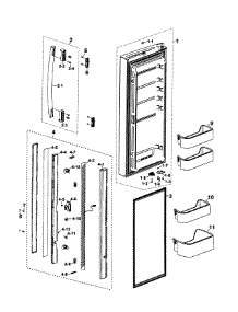 Left Door parts for Samsung Refrigerator RF197ABPN/XAA-00 from AppliancePartsPros.com