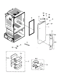 Right Door parts for Samsung Refrigerator RF263BEAEWW/AA-01 from AppliancePartsPros.com
