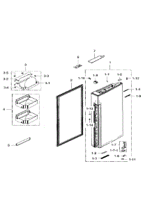 Fridge Door Right parts for Samsung Refrigerator RF34H9960S4/AA-02 from AppliancePartsPros.com