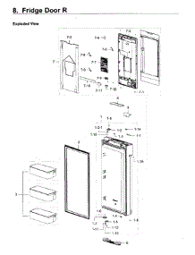 Fridge Door R parts for Samsung Refrigerator RF22K9581SG/AA-01 from AppliancePartsPros.com