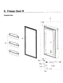 Freezer Door R parts for Samsung Refrigerator RF22K9581SG/AA-01 from AppliancePartsPros.com