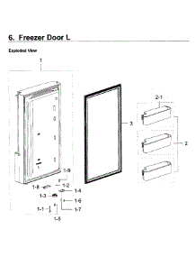 Freezer Door L parts for Samsung Refrigerator RF22K9381SR/AA-00 from AppliancePartsPros.com