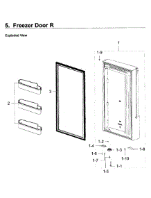 Freezer Door R parts for Samsung Refrigerator RF22K9381SR/AA-00 from AppliancePartsPros.com