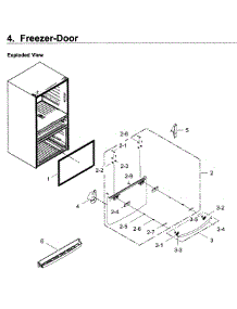 Freezer Door parts for Samsung Refrigerator RF22KREDBSG/AA-03 from AppliancePartsPros.com